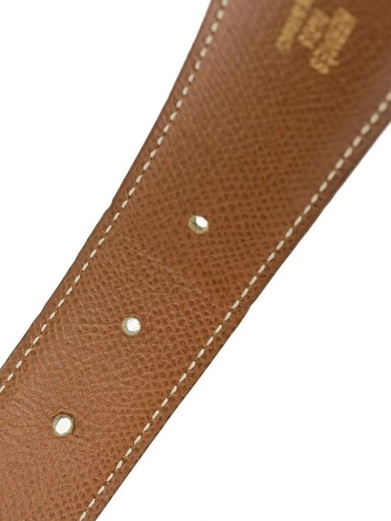 HERMES H Logo Constance Reversible Buckle Belt Leather #68 Black Brown 82RL054 main image 8